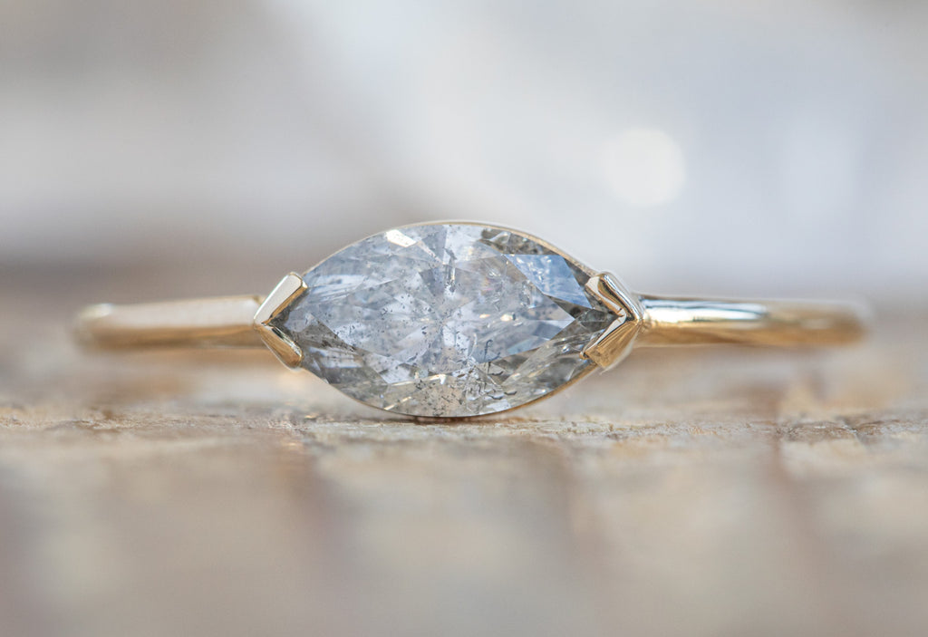 The Bryn Ring with a Marquise Salt + Pepper Diamond