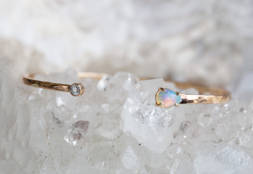 Opal + Diamond Cuff Bracelet