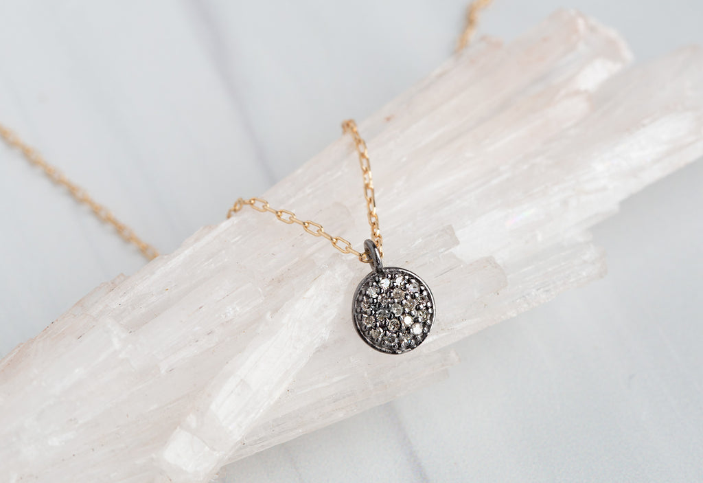 Pavé Diamond Disc Necklace