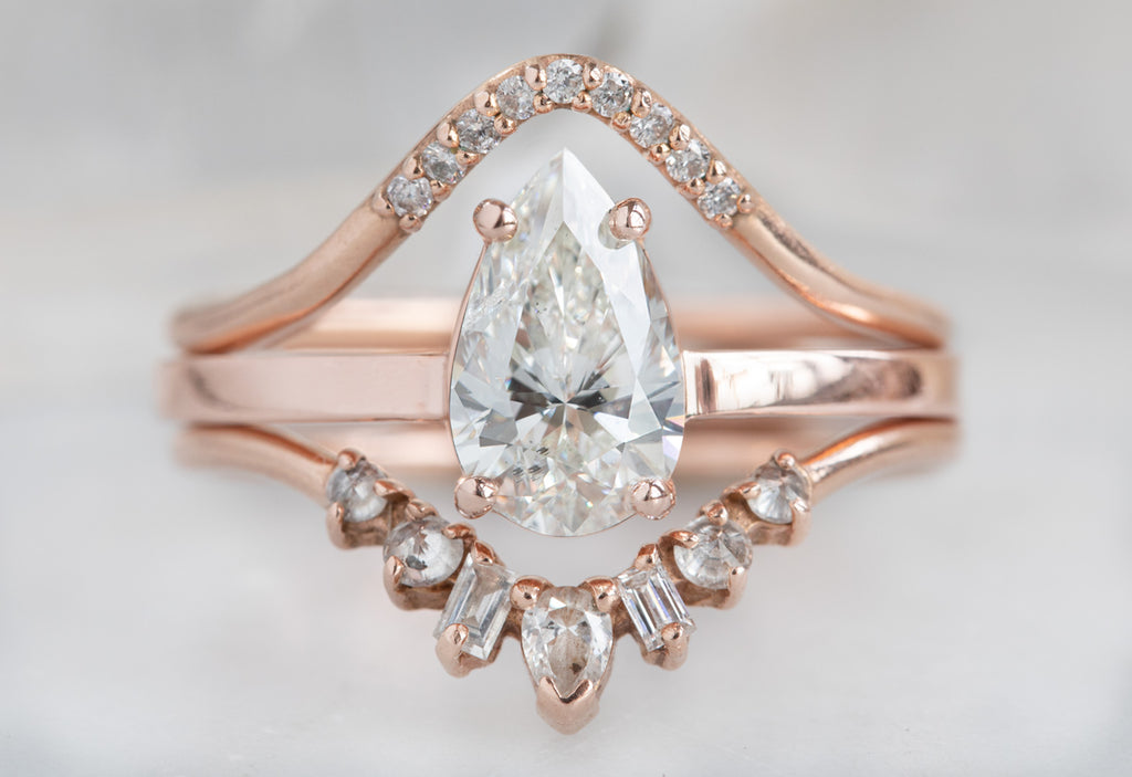The Bryn Ring with a White Pear-Cut Diamond
