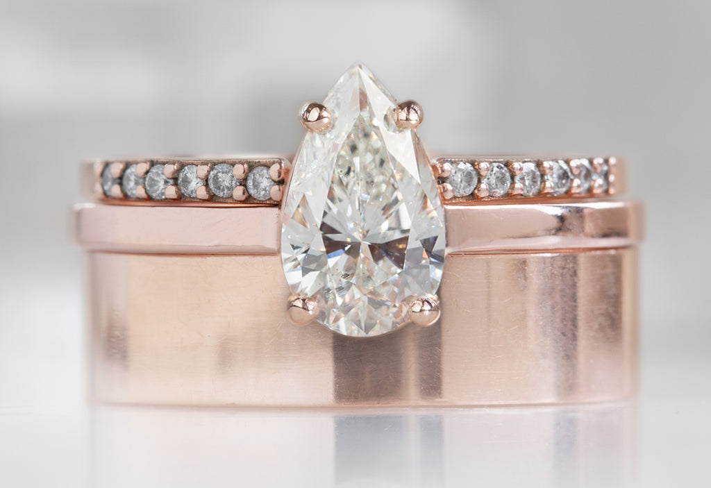 The Bryn Ring with a White Pear-Cut Diamond