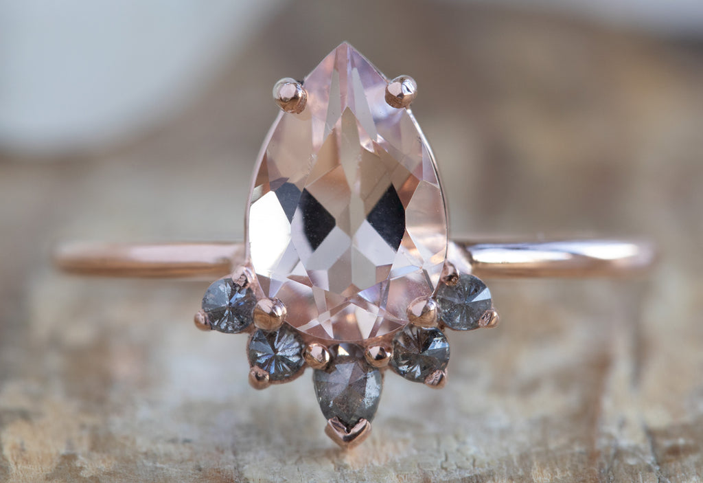 The Aster Ring with a Pear-Cut Morganite