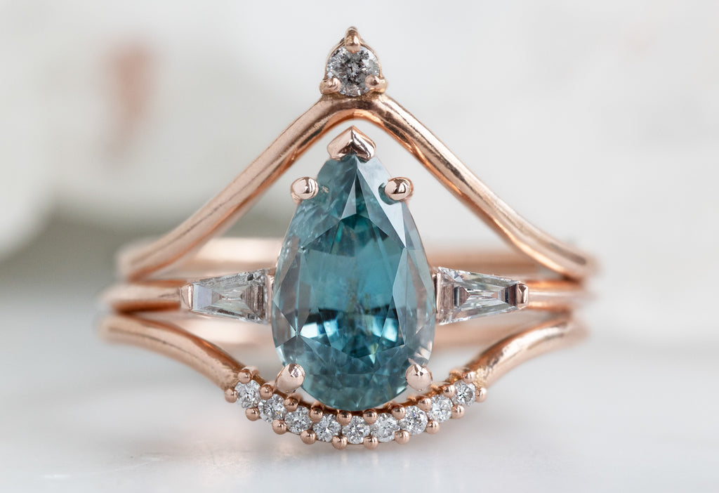 The Ash Ring with a Pear Cut Sapphire