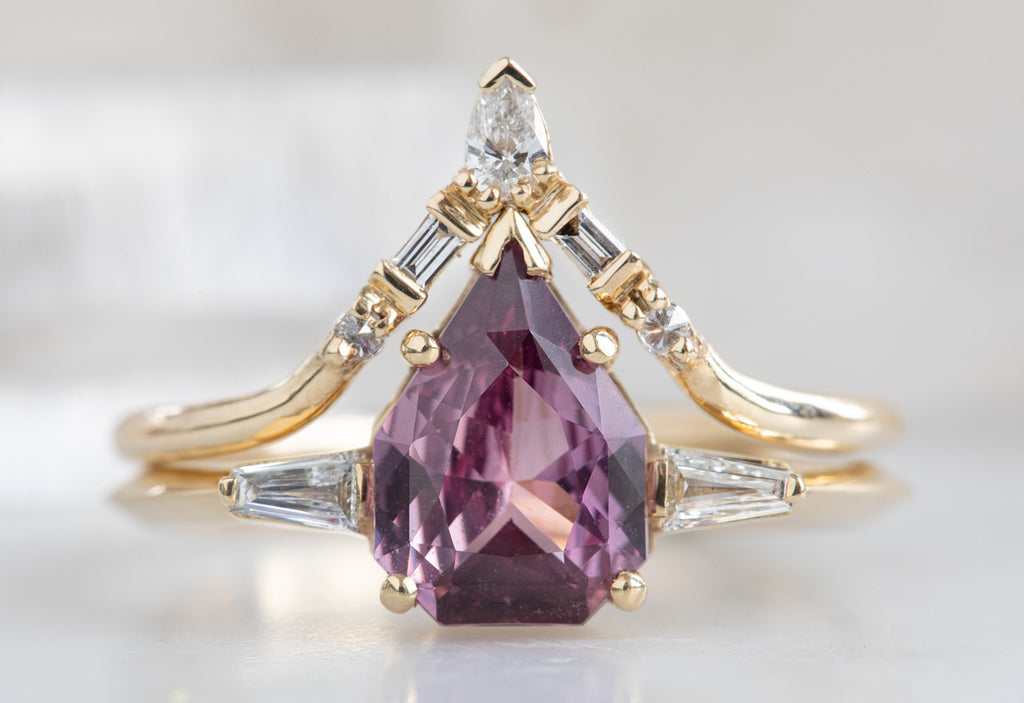 The Ash Ring with a Shield-Cut Pink Sapphire