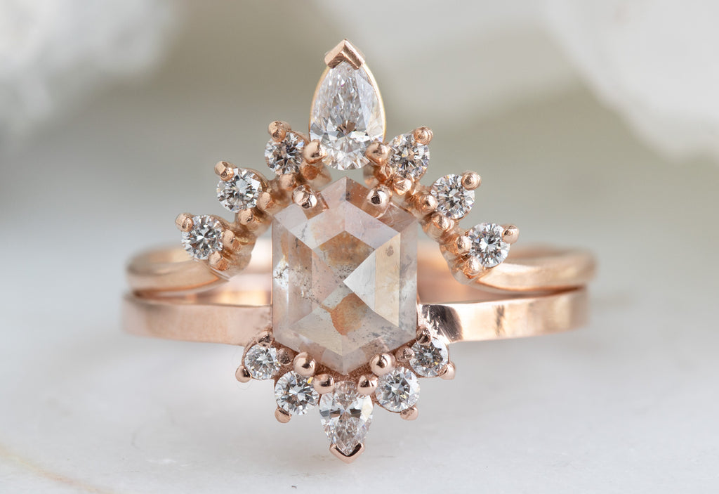 The Aster Ring with a Red Hexagon Diamond