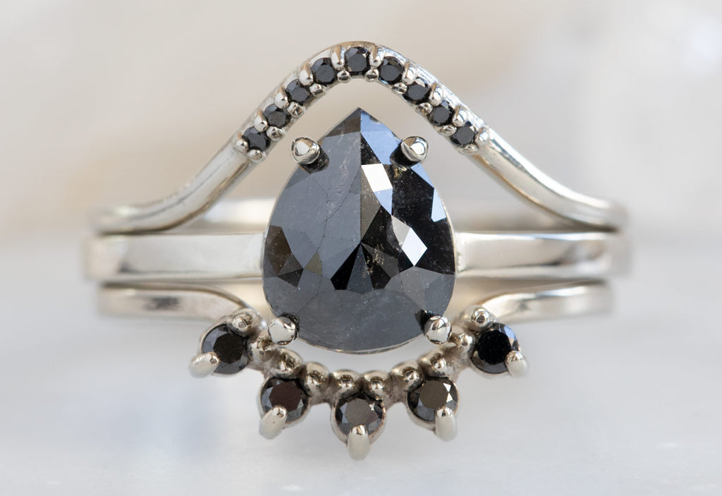 Rose Cut Black Diamond Engagement Ring