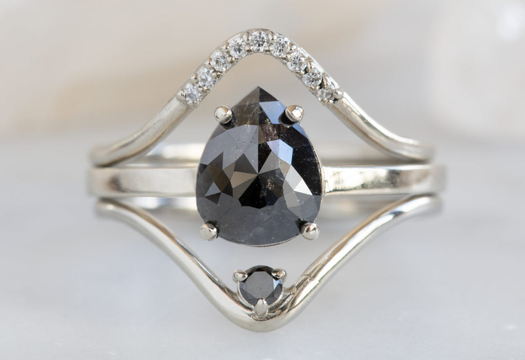 Rose Cut Black Diamond Engagement Ring