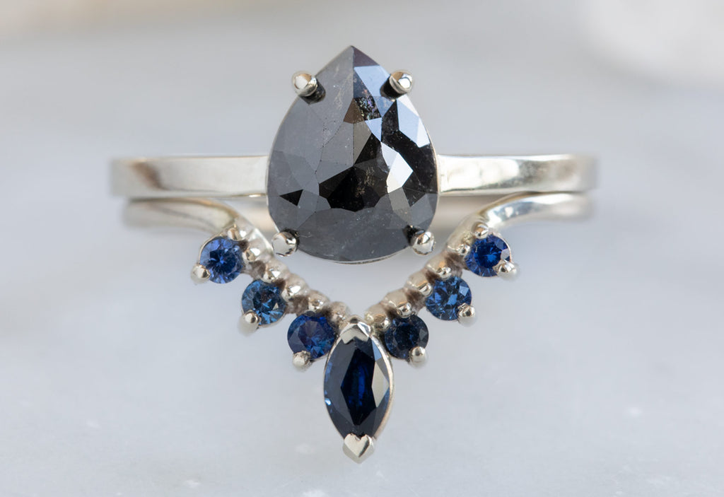 Rose Cut Black Diamond Engagement Ring