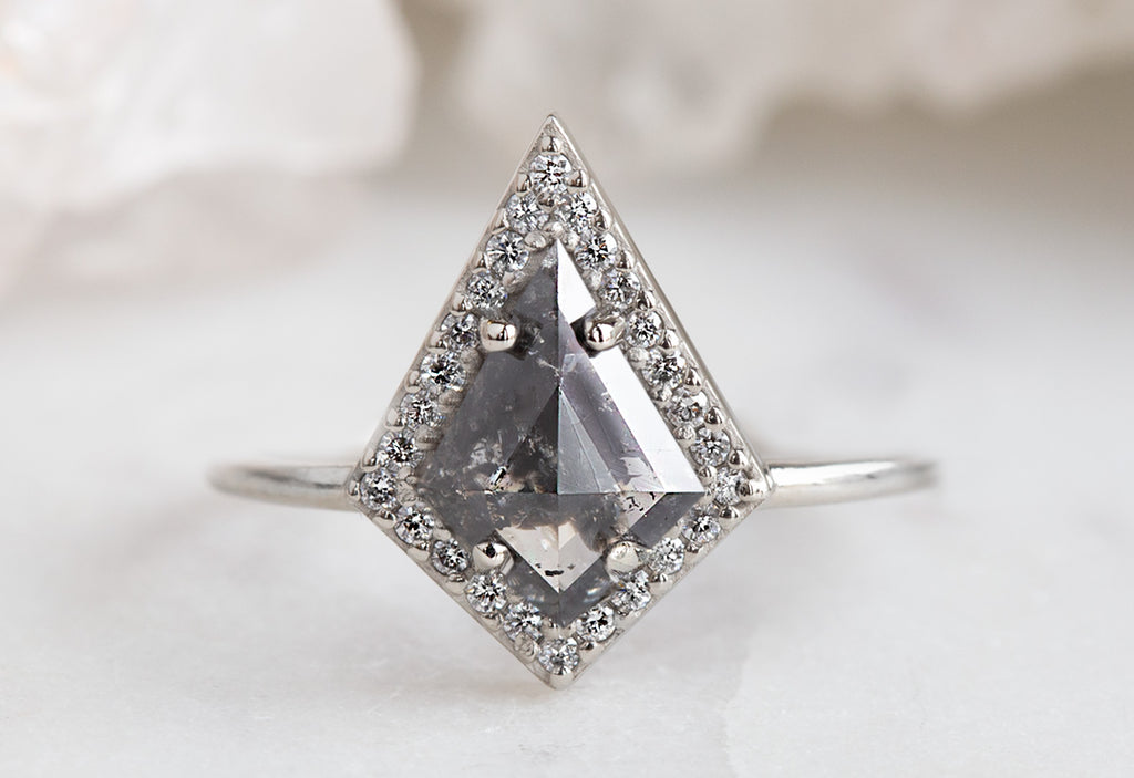 The Dahlia Ring with a Black Kite Diamond