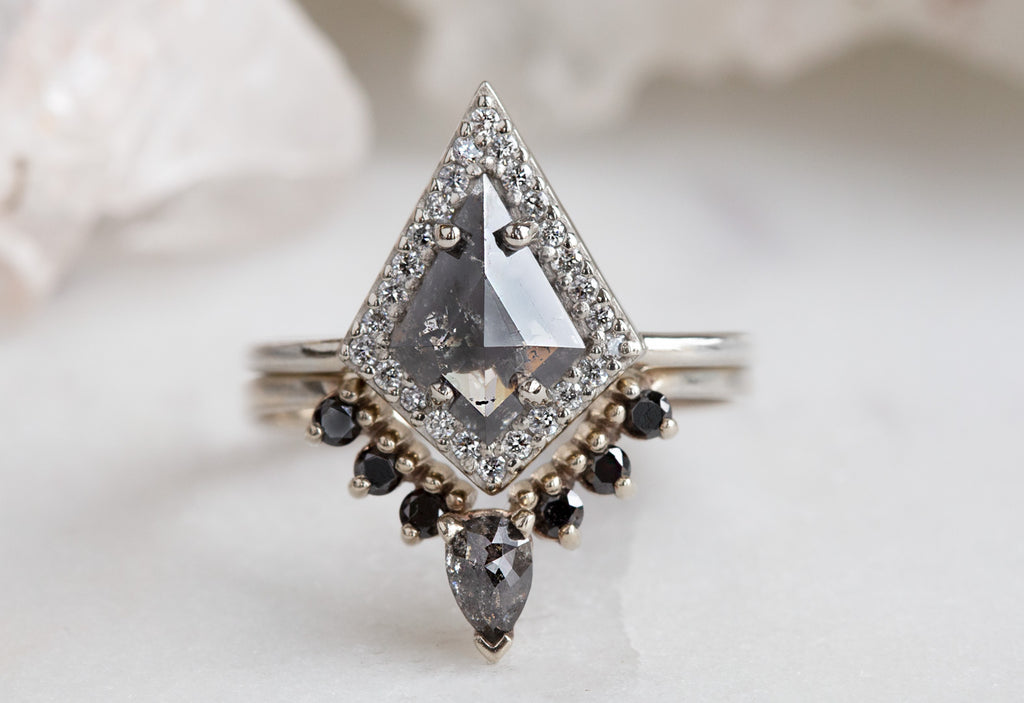 The Dahlia Ring with a Black Kite Diamond