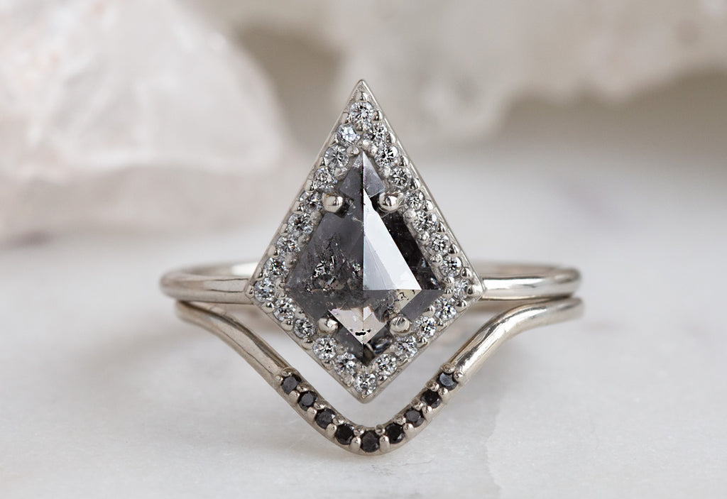 The Dahlia Ring with a Black Kite Diamond