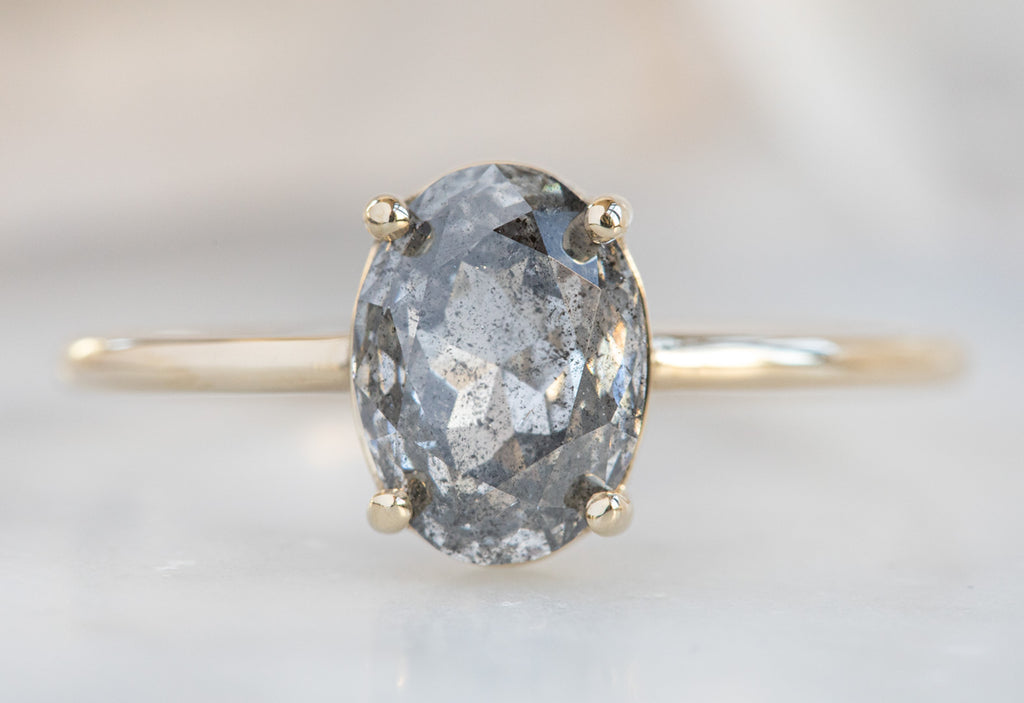 The Bryn Ring with an Oval Cut Salt + Pepper Diamond