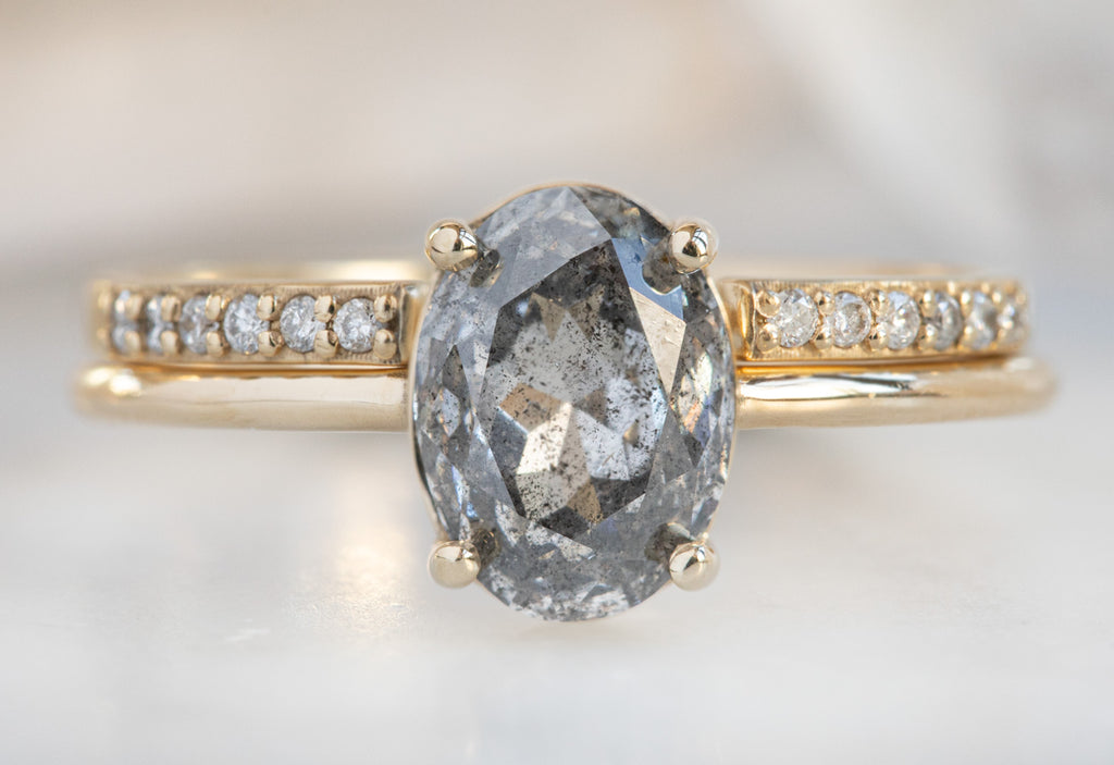 The Bryn Ring with an Oval Cut Salt + Pepper Diamond