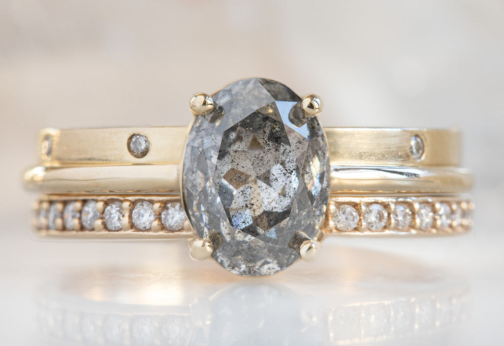 The Bryn Ring with an Oval Cut Salt + Pepper Diamond