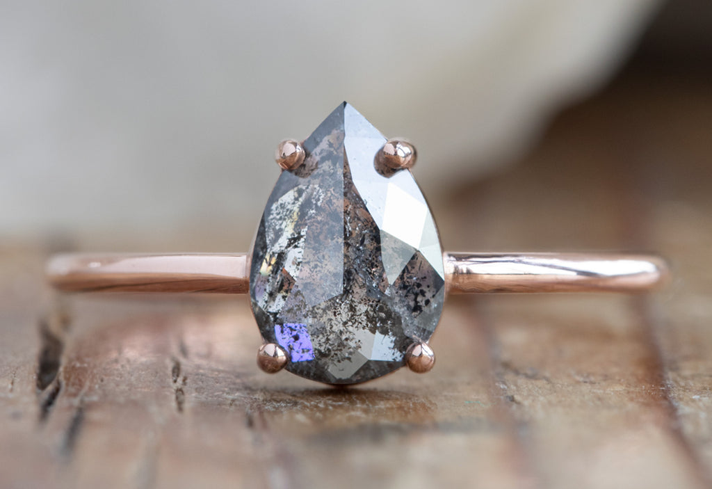 The Bryn Ring with a Rose-Cut Salt and Pepper Diamond