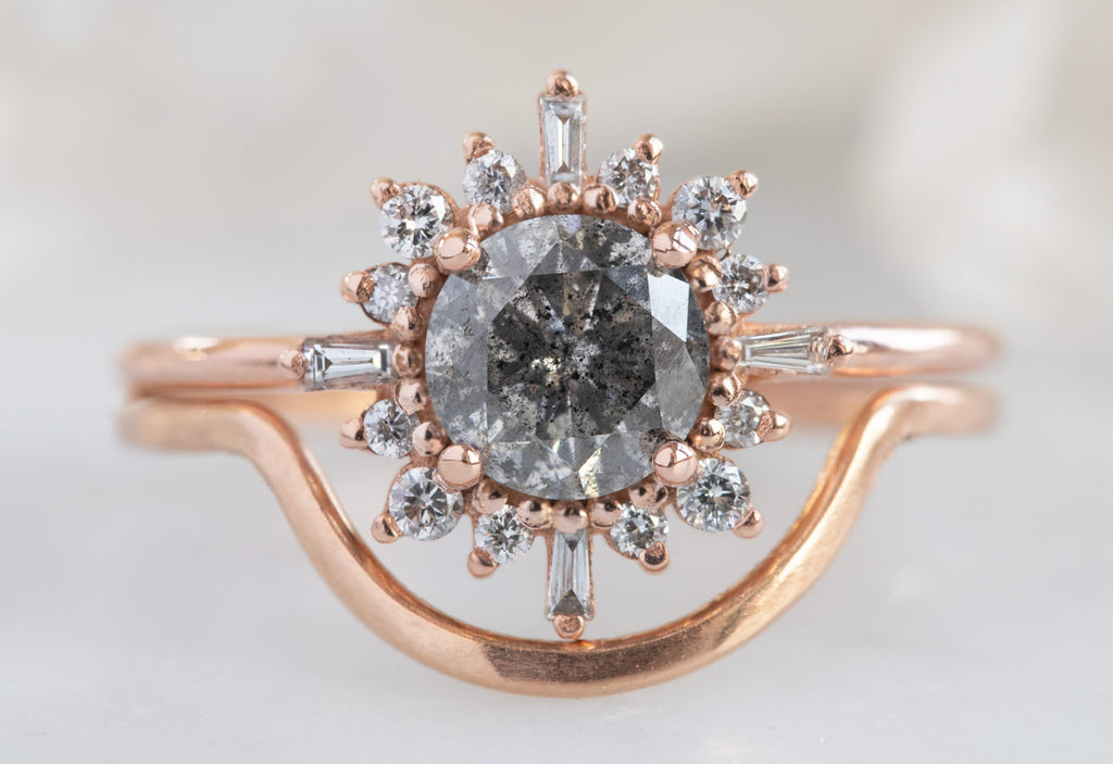 The Compass Ring with a Salt+Pepper Round Diamond