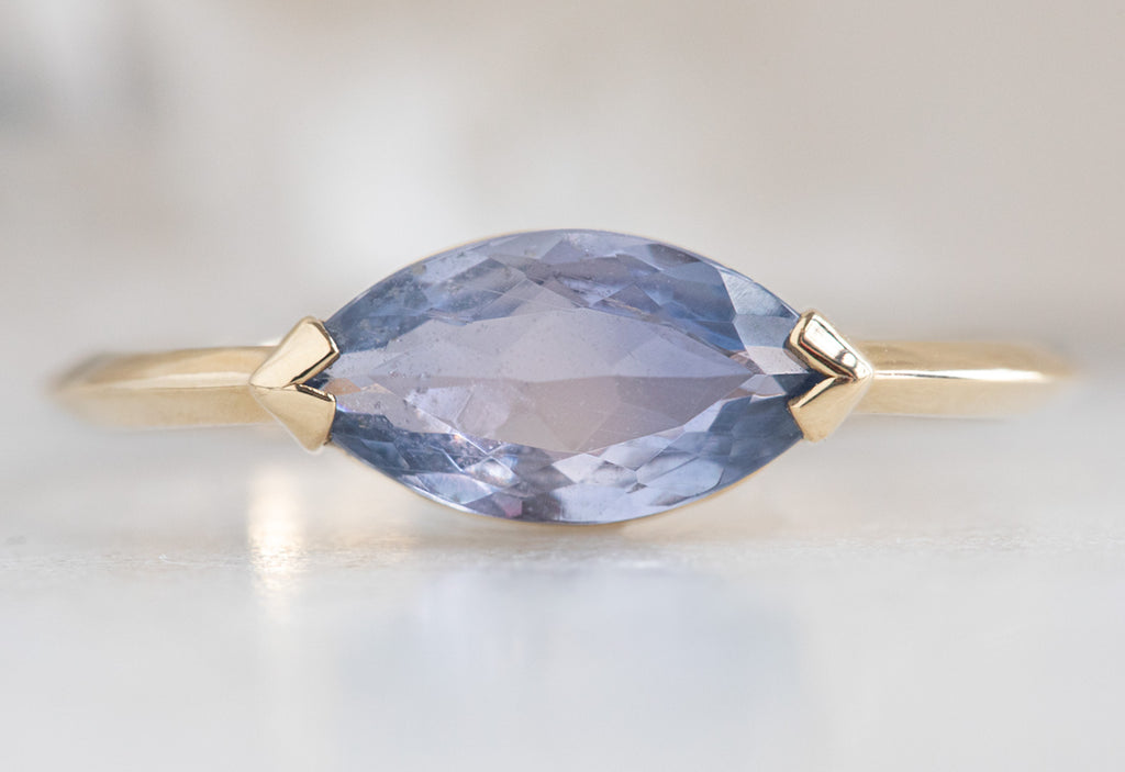 The Sage Ring with a Marquise Sapphire