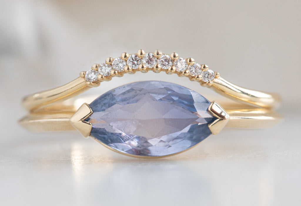 The Sage Ring with a Marquise Sapphire