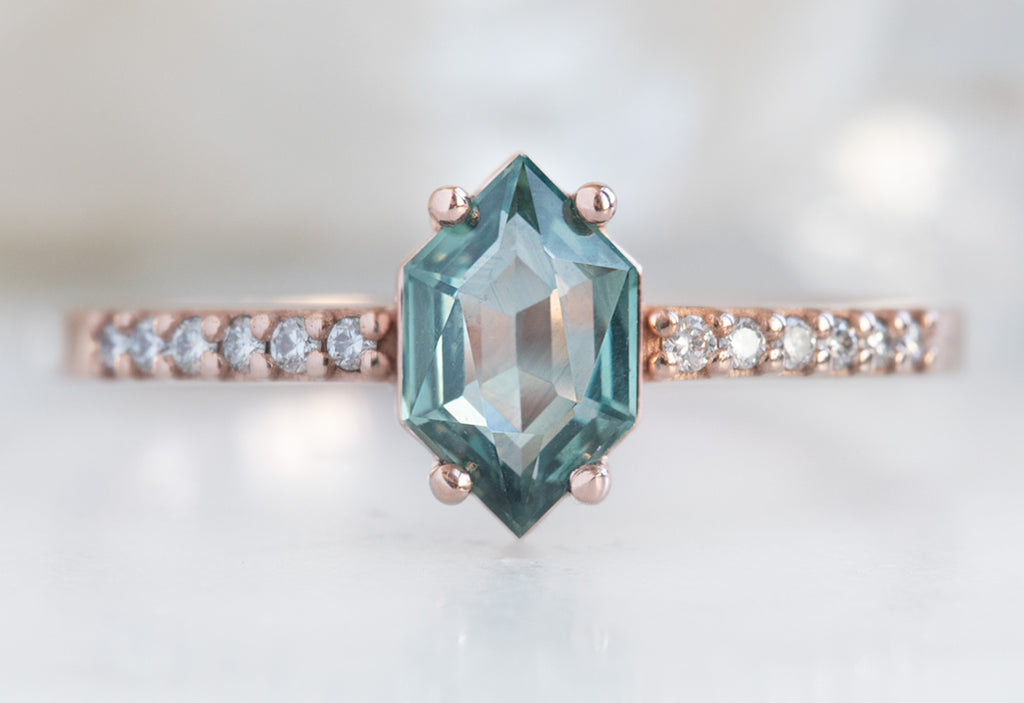 The Willow Ring with a Hexagon-Cut Montana Sapphire