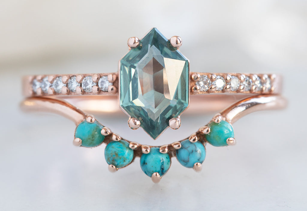 The Willow Ring with a Hexagon-Cut Montana Sapphire