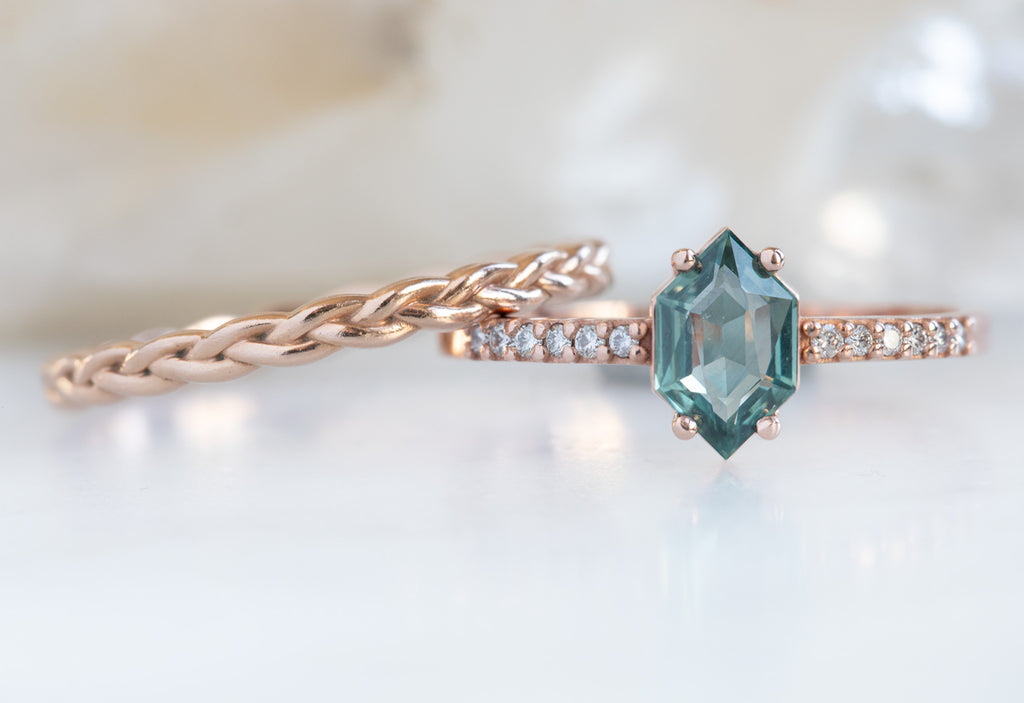 The Willow Ring with a Hexagon-Cut Montana Sapphire