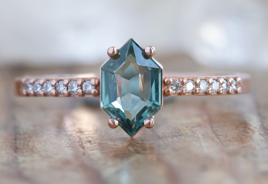 The Willow Ring with a Hexagon-Cut Montana Sapphire