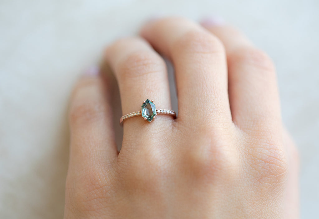 The Willow Ring with a Hexagon-Cut Montana Sapphire