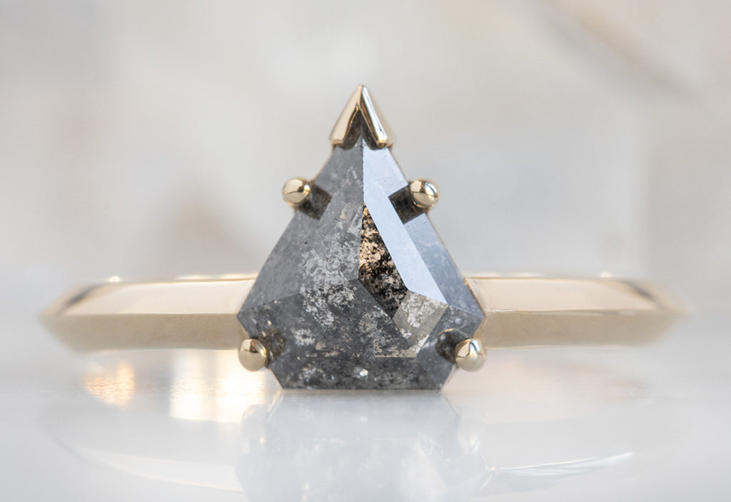 The Sage Ring with a Salt & Pepper Shield Diamond