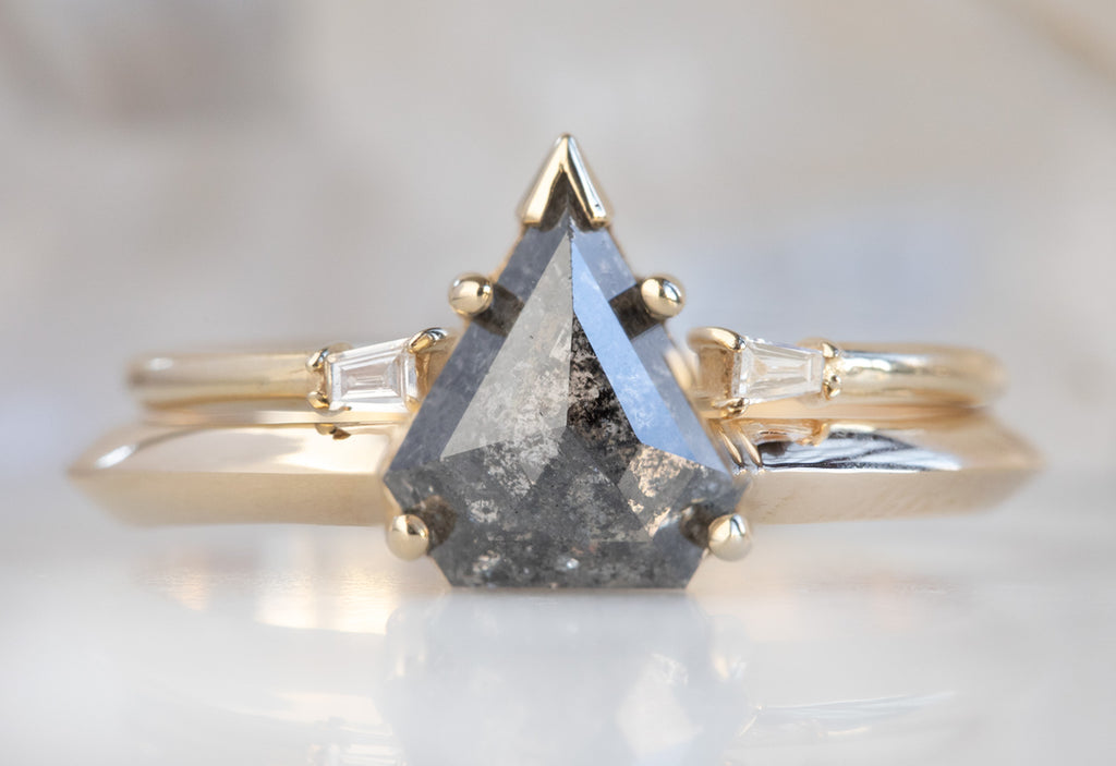 The Sage Ring with a Salt & Pepper Shield Diamond
