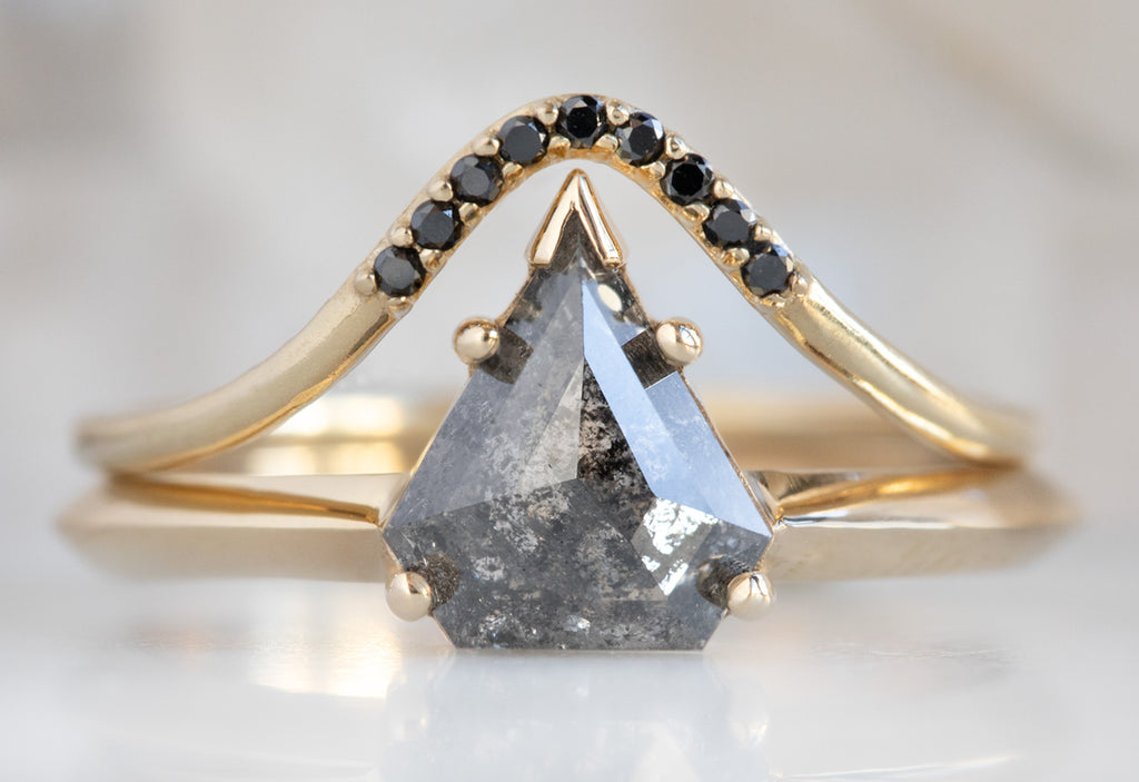 The Sage Ring with a Salt & Pepper Shield Diamond