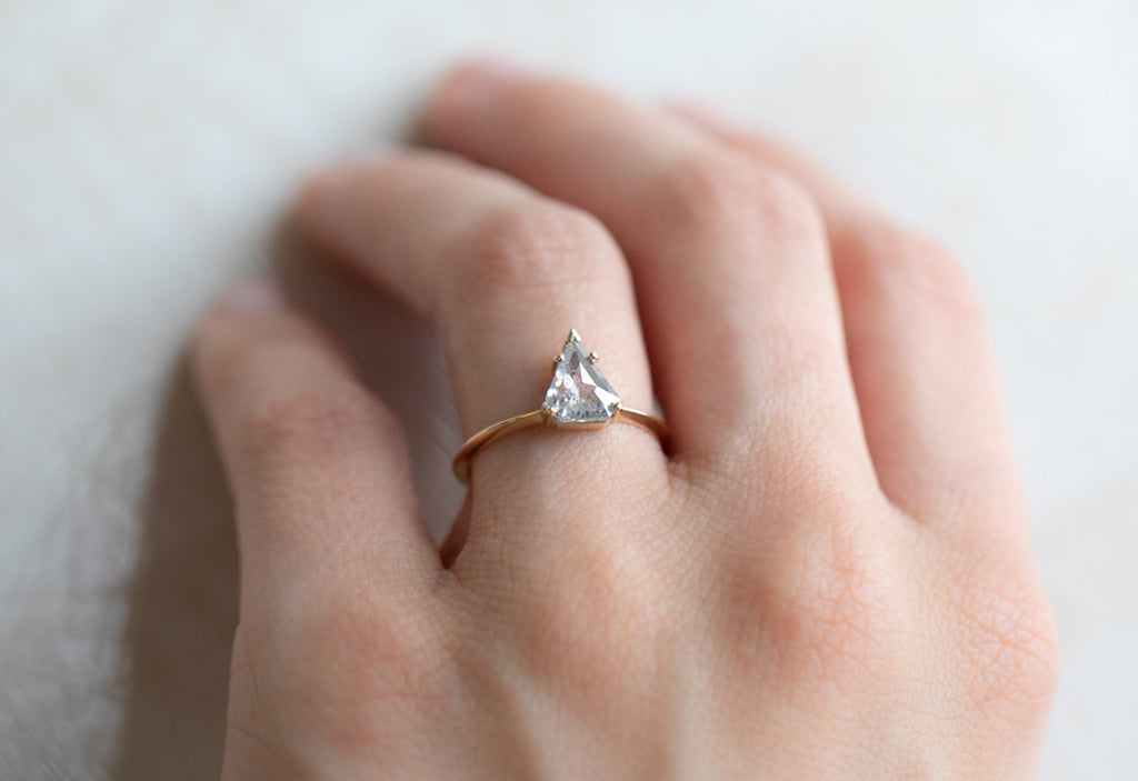 The Sage ring with a Shield Cut Diamond