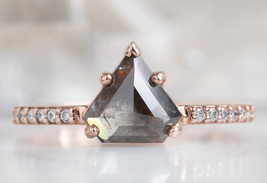 The Willow Ring with a Black Shield-Cut Diamond