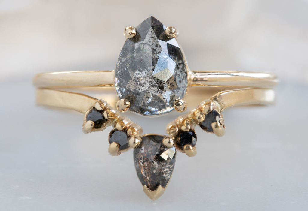 The Bryn Ring with a Salt + Pepper Diamond