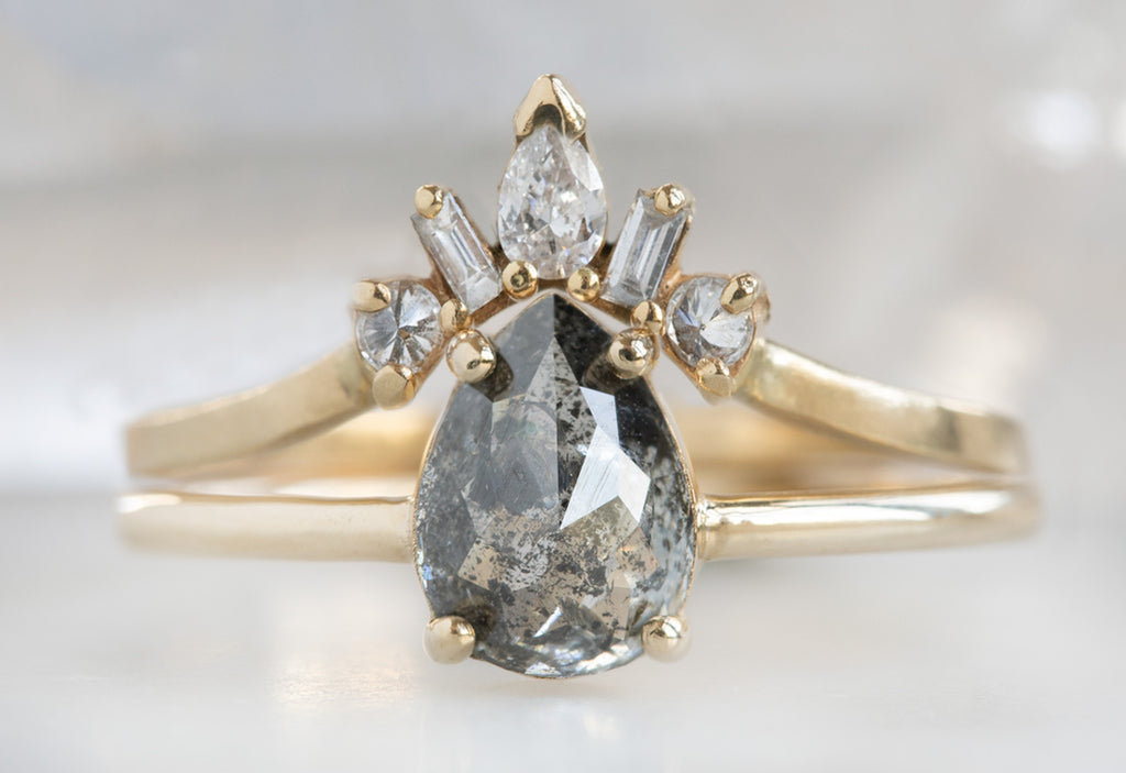 The Bryn Ring with a Salt + Pepper Diamond