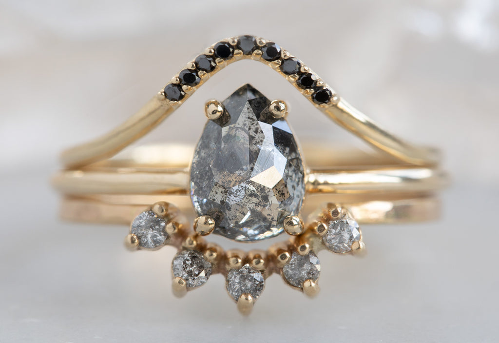 The Bryn Ring with a Salt + Pepper Diamond