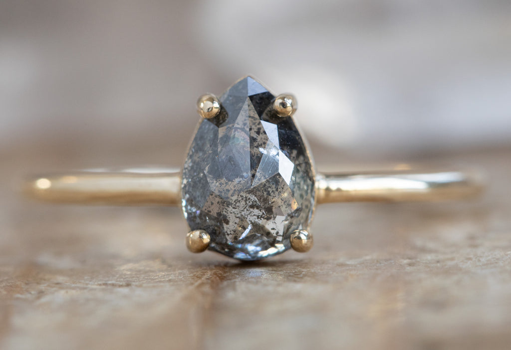 The Bryn Ring with a Salt + Pepper Diamond
