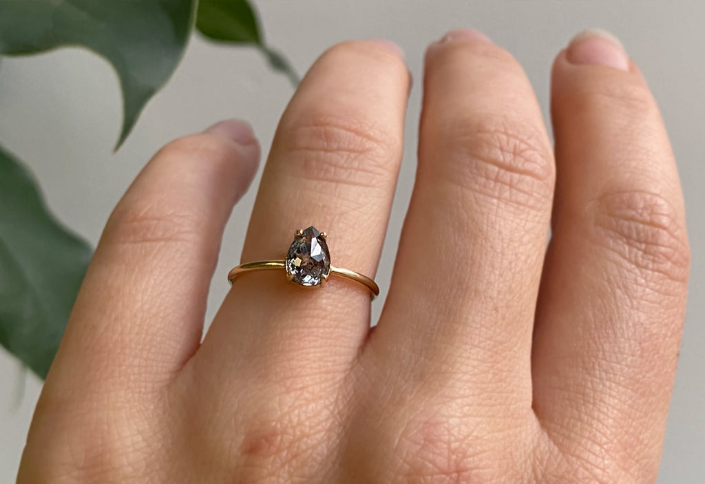 The Bryn Ring with a Salt + Pepper Diamond