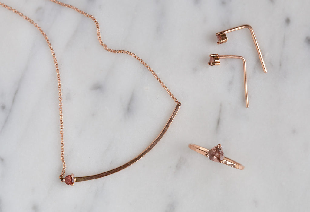 Sunstone Trillion Stacking Ring
