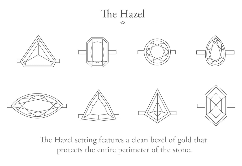 The Hazel Ring with a Salt & Pepper Kite Diamond