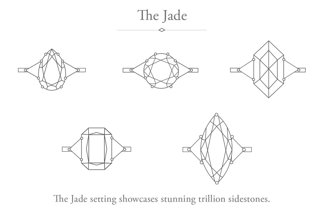 The Jade Ring with a Salt + Pepper Hexagon Diamond