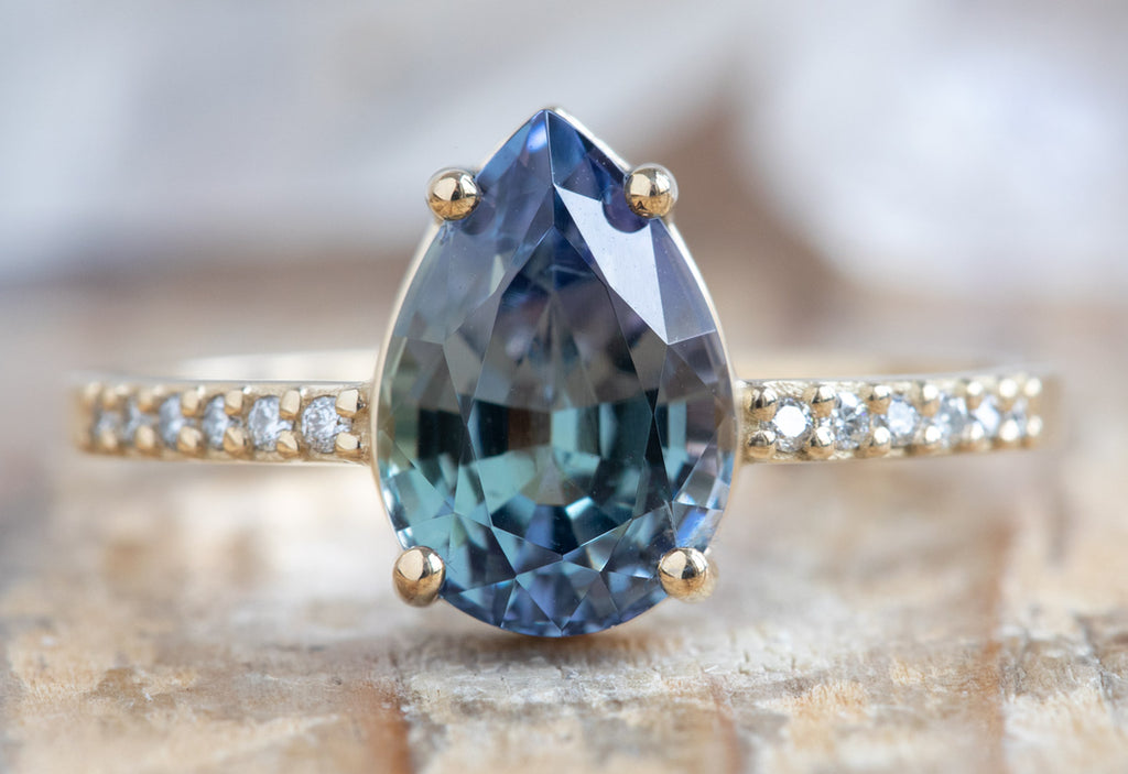The Willow Ring with a Pear-Cut Tanzanite