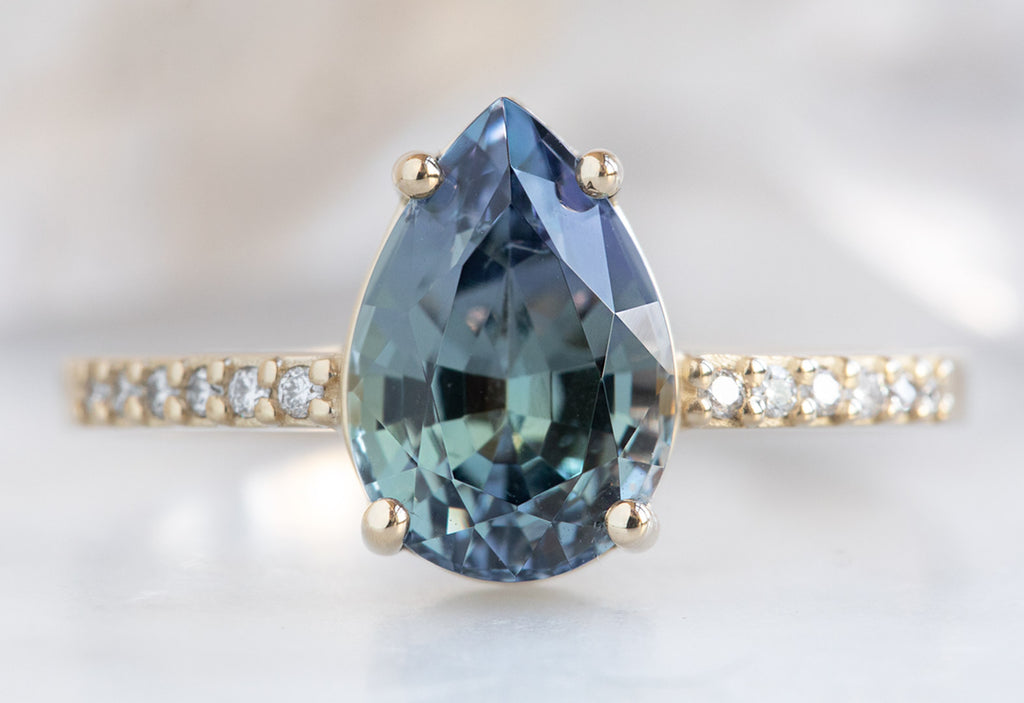 The Willow Ring with a Pear-Cut Tanzanite