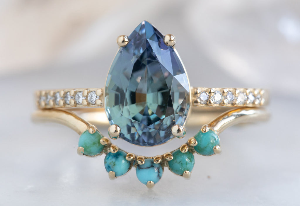 The Willow Ring with a Pear-Cut Tanzanite