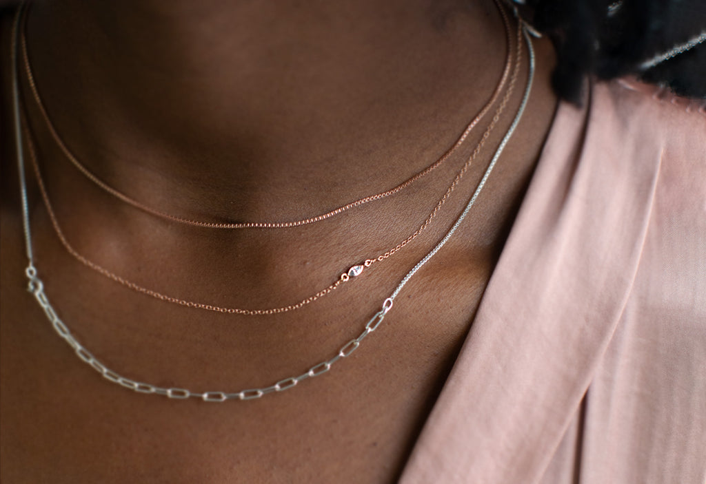 Asymmetrical Diamond Eye Necklace