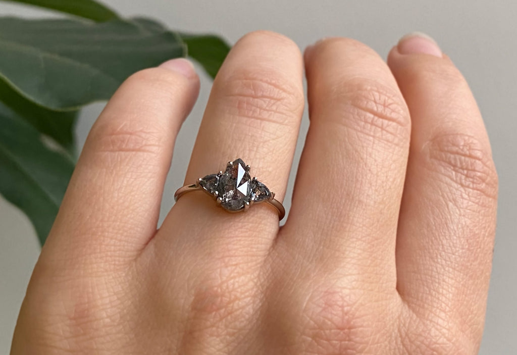 The Jade Ring With Salt + Pepper Diamonds