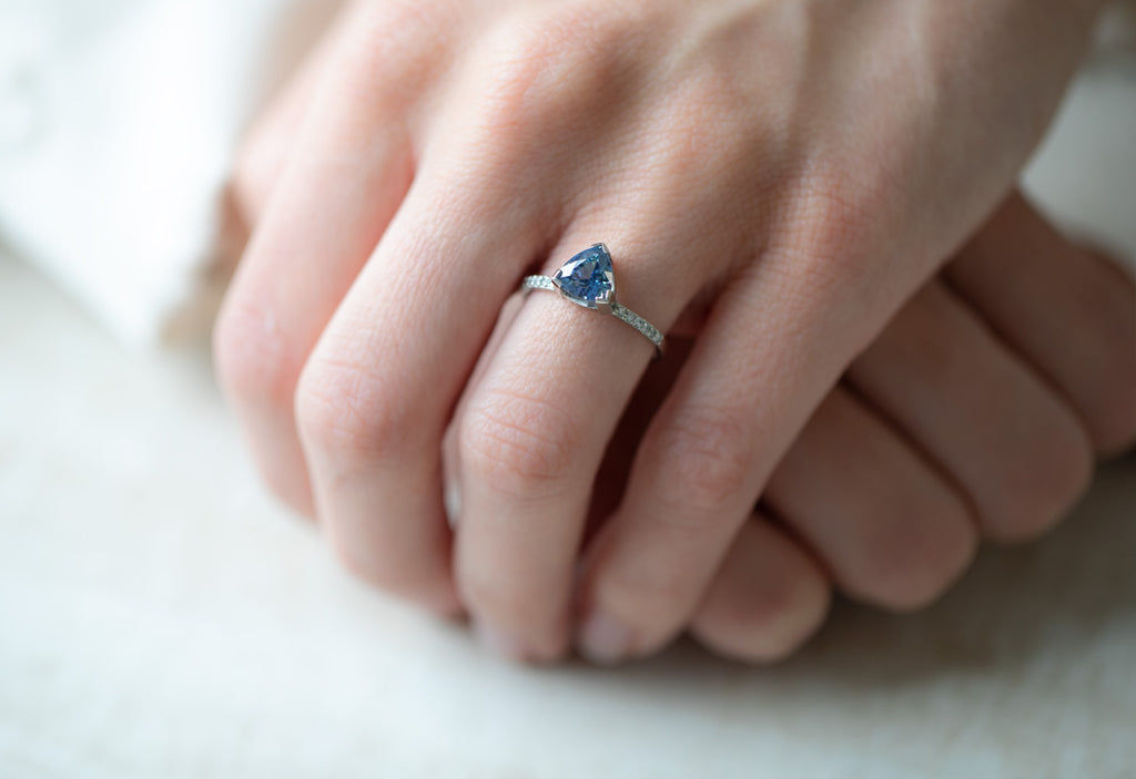 The Willow Ring with a Trillion-Cut Tanzanite